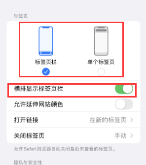 大新iPhone授权维修分享Safari浏览器如何切换标签栏位置 